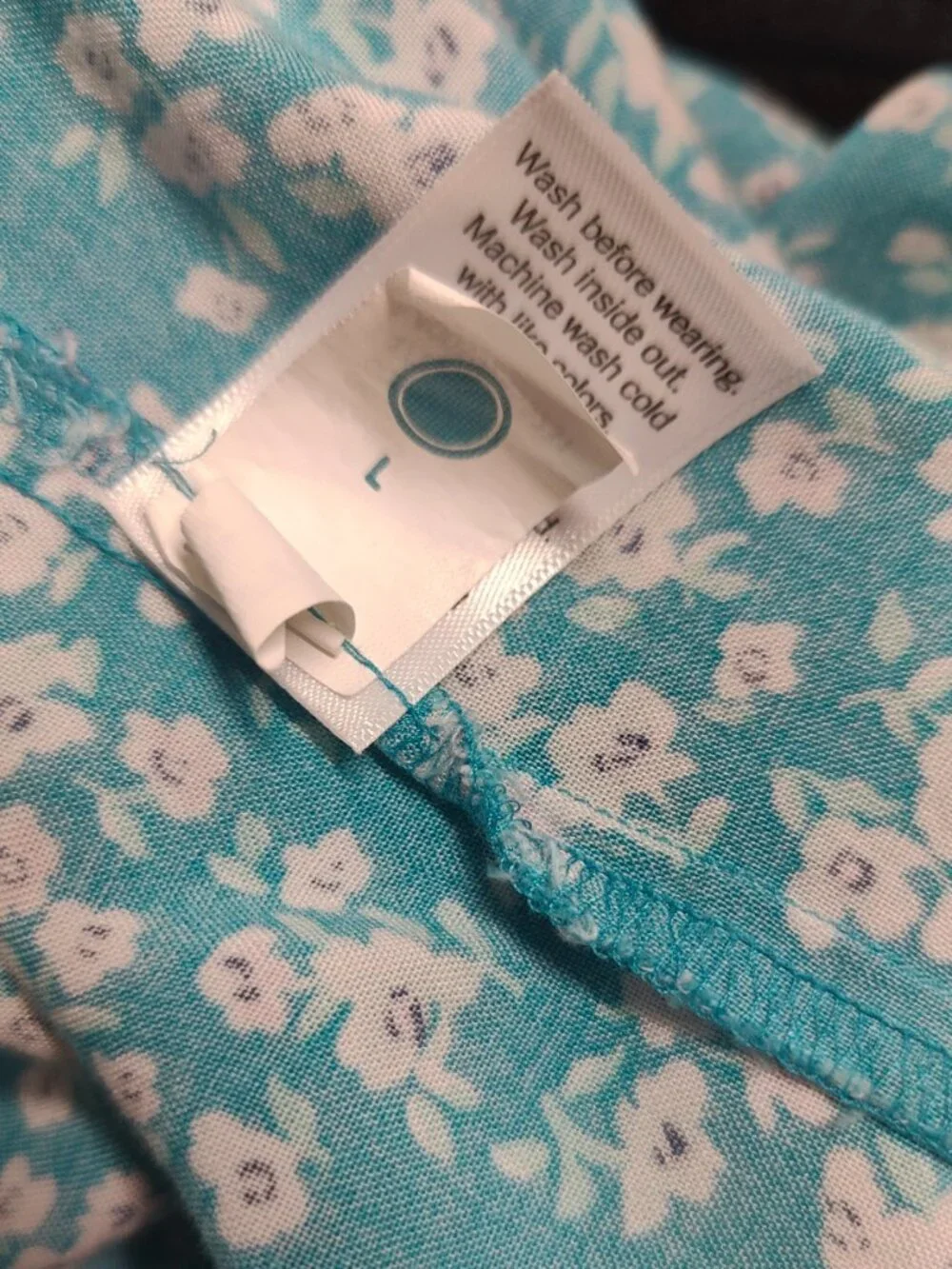 SO Authentic American Heritage Turquoise Floral Tie Front Ruffle Sundress Size L